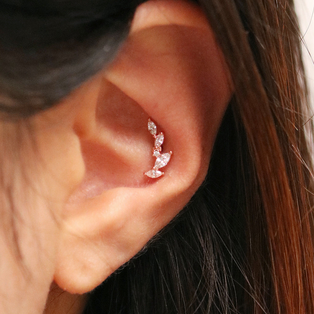 Stacked crystal piercing