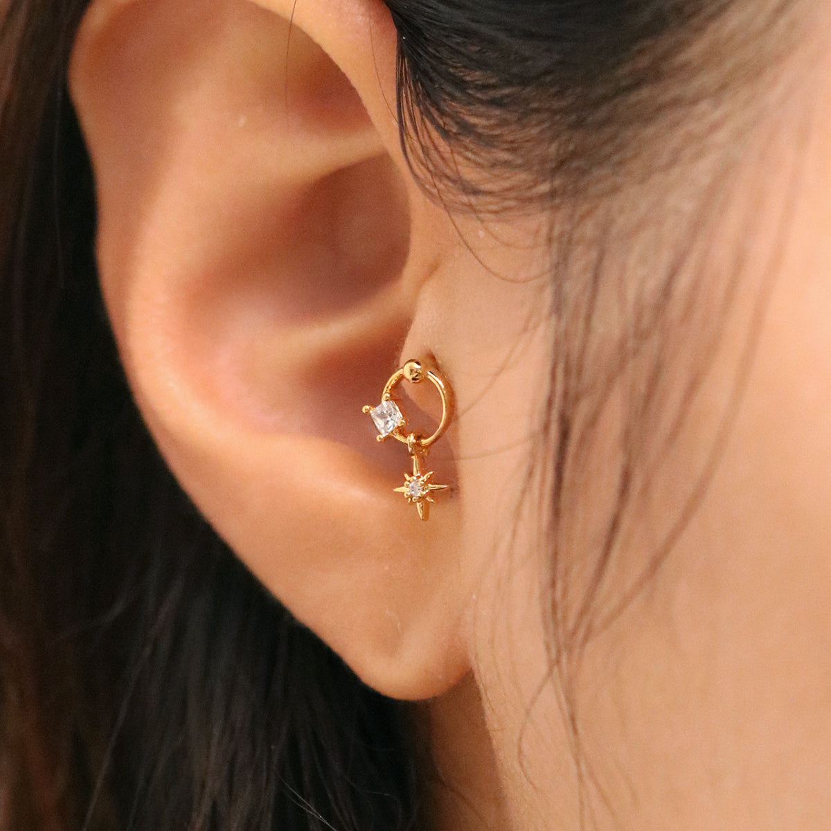 Sunny star drop piercing